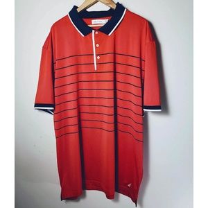 Nautica red & navy stripe polo shirt